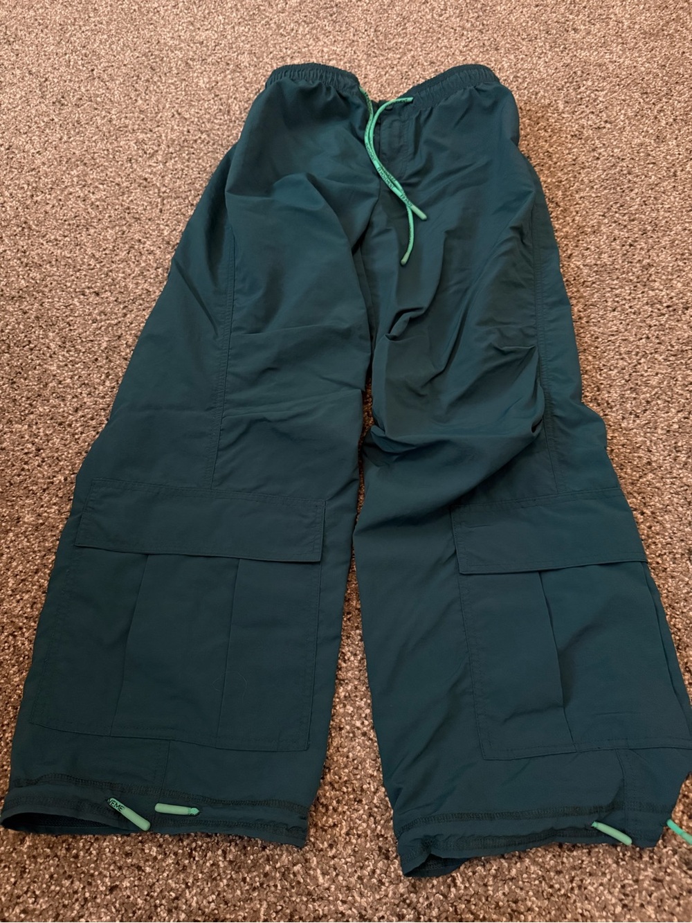 FP Movement Teal Wide-Leg Cargo Joggers